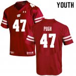 Youth Wisconsin Badgers NCAA #47 Jack Pugh Red Authentic Under Armour Stitched College Football Jersey DK31V02NM